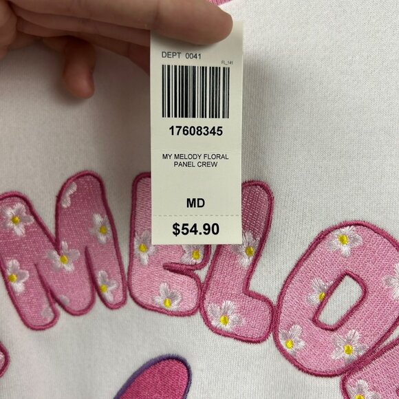 My Melody NWT Sweatshirt Shirt Womens M Pink White Cute New Sanrio BoxLunch - Picture 6 of 14